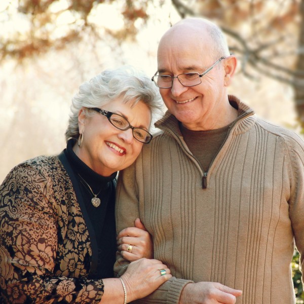 Elderly Couple Embraces Walk Christian Stock Photo